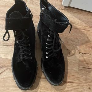 Vince Camuto Velvet Studded Combat Boots
